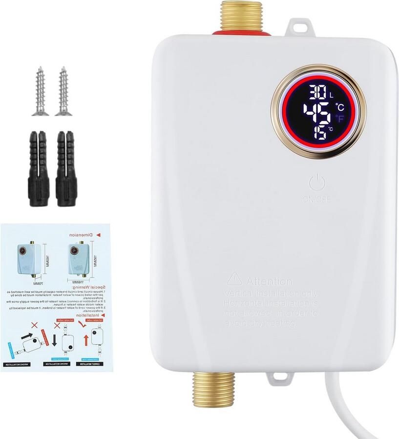 Boiler Doorstroomverwarmer Keukenboiler Doorstroomboiler Met Display Verwarming