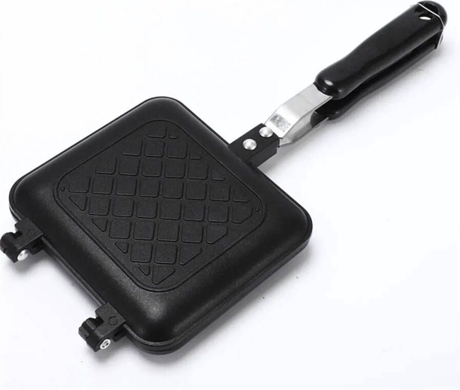 Bolmans Tosti Ijzers Tosti-ijzers Tosti Apparaat Tosti Grill Apparaten Koekenpan Dubbelzijdig Antiaanbaklaag Aluminium Flippan Zwart