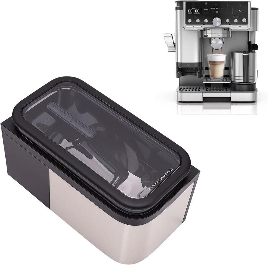 Bonencontainer Koffiezetapparaat Vervangend Reservoir Verse Koffie Zetten Grote Capaciteit ABS+SUS Materiaal Zwart