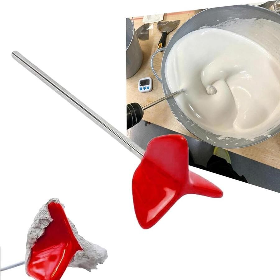 Boor Mixer Paddle Mengbevestiging Roeropzet Moeiteloos Mengen Niet-klevend Siliconen 145 x 28 mm Rood