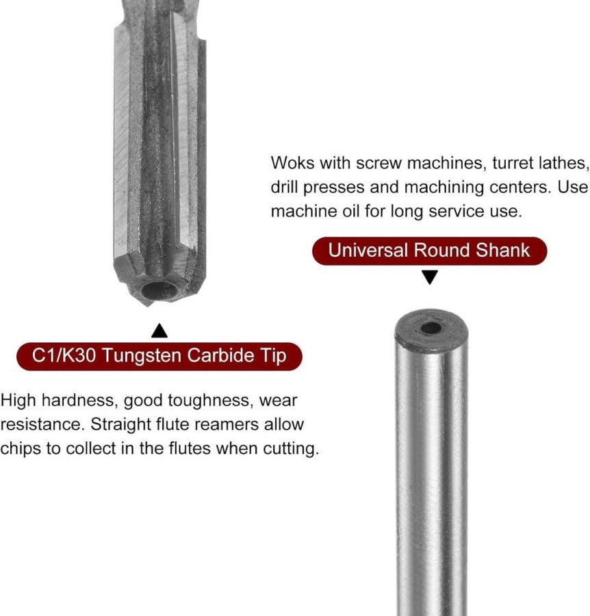 Boorkop 4 9 mm H7 C1 K30 carbide tip precisie rechte fluit ronde staaf machine frezen snijmachine