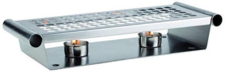 Bordverwarmer Warmhoudplaat Gerechten Warm Houden Mat Roestvrij Staal 34 x 13 x 6 cm Zilverkleurig