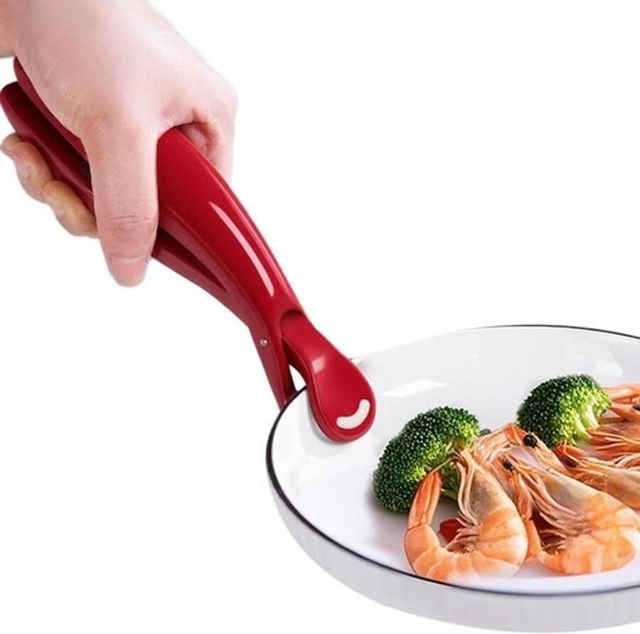 Borden Tang Anti Verbrandings Clips Hete Voorwerpen Hanteren Verbeterde Anti-Slip Grip 18.9 cm Rood