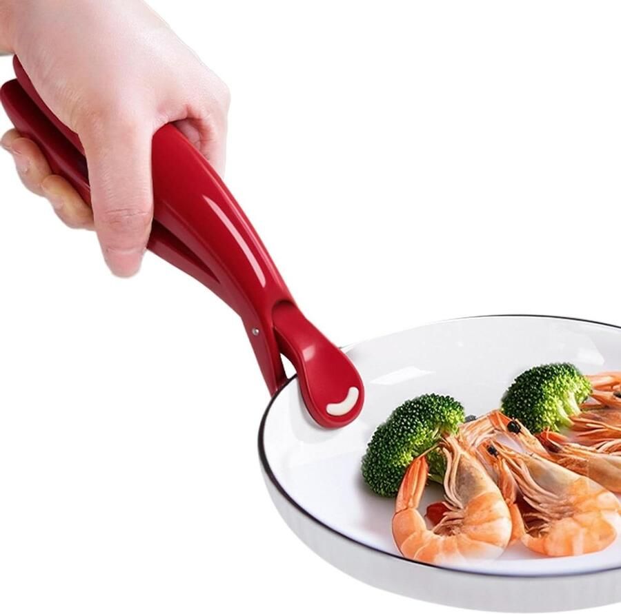 Borden Tang Anti Verbrandings Clips Hete Voorwerpen Hanteren Verbeterde Anti-Slip Grip 18.9 cm Rood