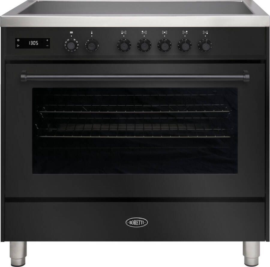Boretti MLI95BZW Inductiefornuis 90cm 5 zones + Flex XL-oven 123L ZW