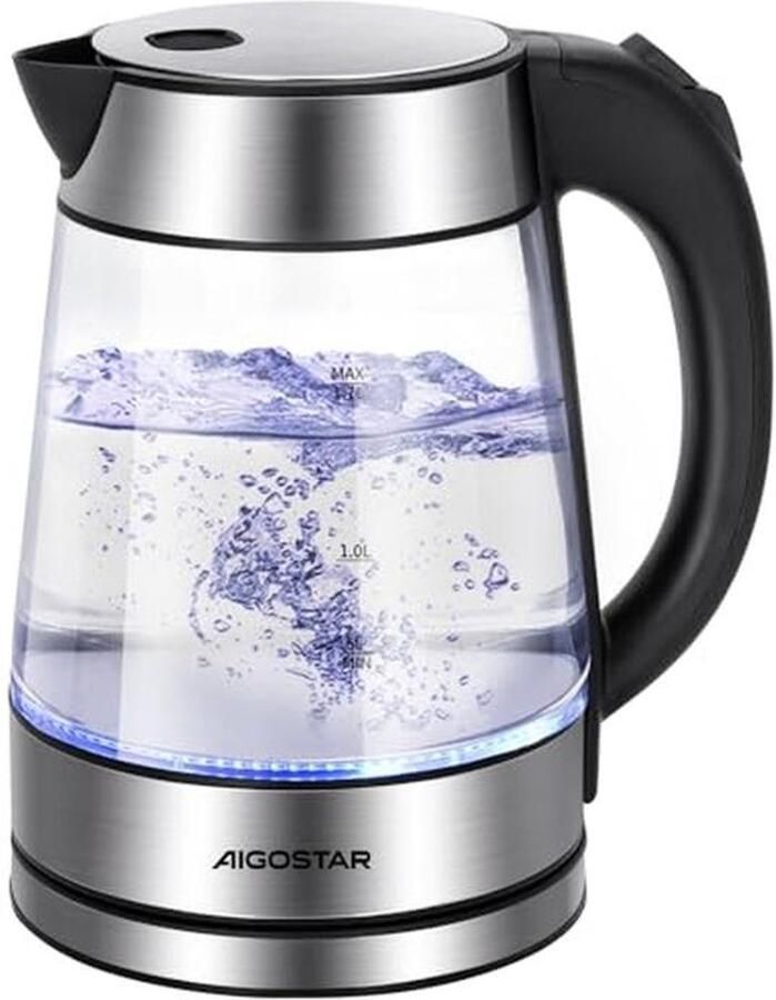 Borosilicate Glazen Waterkoker 1.7 Liter 2200 W Automatische Uitschakeling Afneembaar Filter BPA-vrij