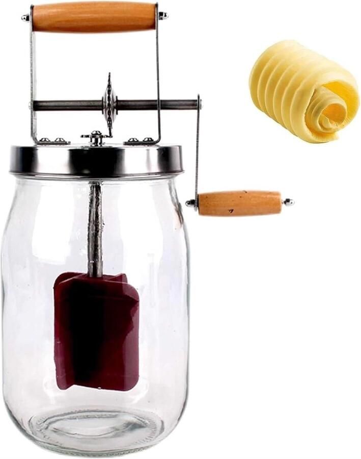 Boter Churner Handmixer Room Zelf Boter Maken Roestvrijstalen Tandwielen 1000 1500ML Zilver