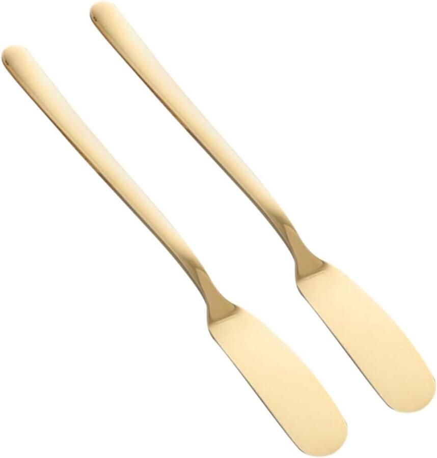 Botermessen Set Kaas Snijders Keuken Gebruik Roestvrij Staal 2 Stuks 16.5cm Goudkleurig