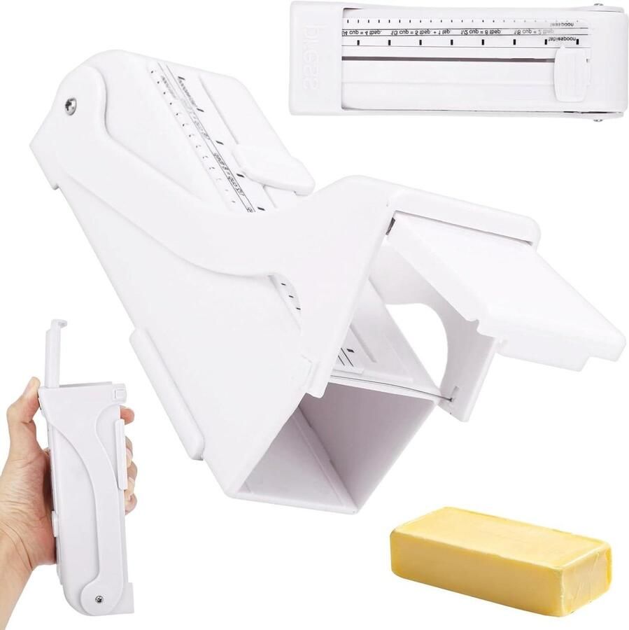 Botersnijder Dispenser Kaassnijder Boter Snijden Verstelbare Dikte 16 cm Wit