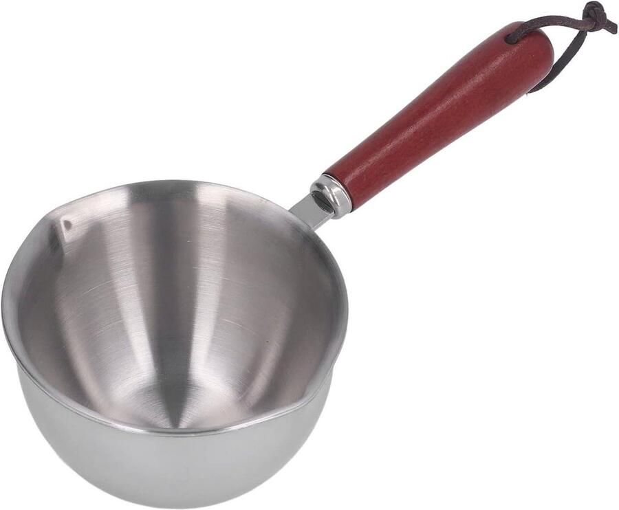 Boterwarmer Smeltpan Melkpan Snel Smelten Dubbele Schenktuiten 200 ml Zilver