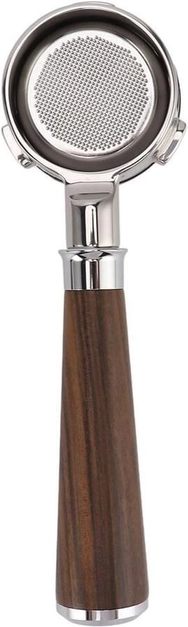 Bottomless 58mm Porta Filter met RVS Houder en Houten Handvat voor Koffiezetapparaat Perfect voor Espresso en Koffieliefhebbers