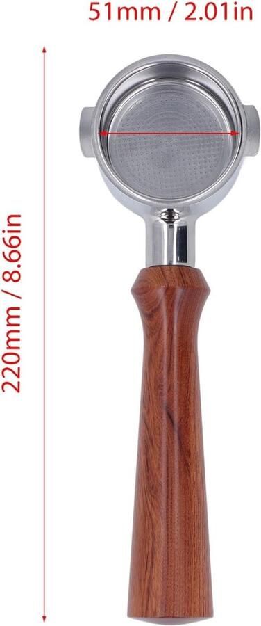 Bottomless porta filter van roestvrij staal 51mm met handvat voor EC0310 koffiemachines ideaal voor espresso en barista gebruik