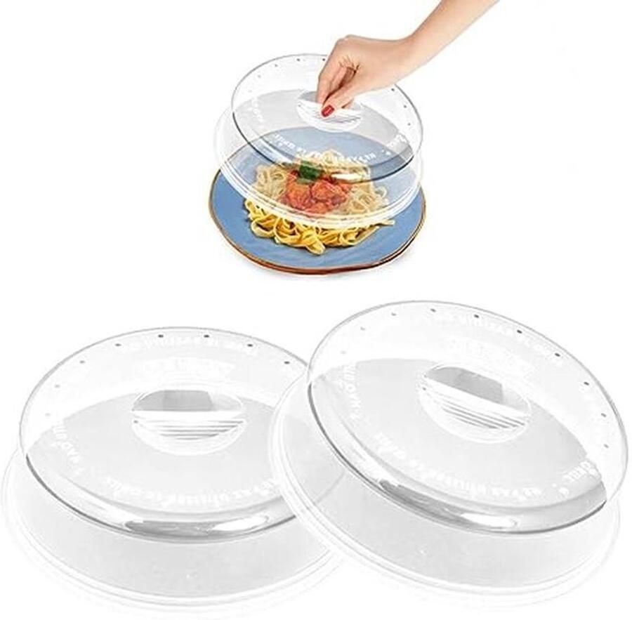 BPA-vrije magnetronklokken voor keuken 24 cm magnetron deksels (2 stuks)