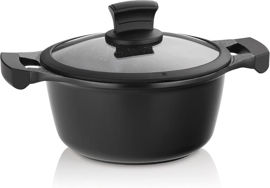 Braadpan 20 cm met glazen deksel en antiaanbaklaag Geschikt voor inductie en alle kookplaten