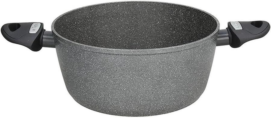 Braadpan 20 cm met handgrepen aluminium grijs