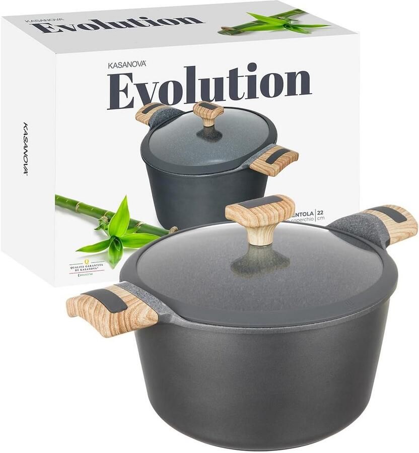 Braadpan 22 cm met antiaanbaklaag voor inductie en alle warmtebronnen inclusief deksel