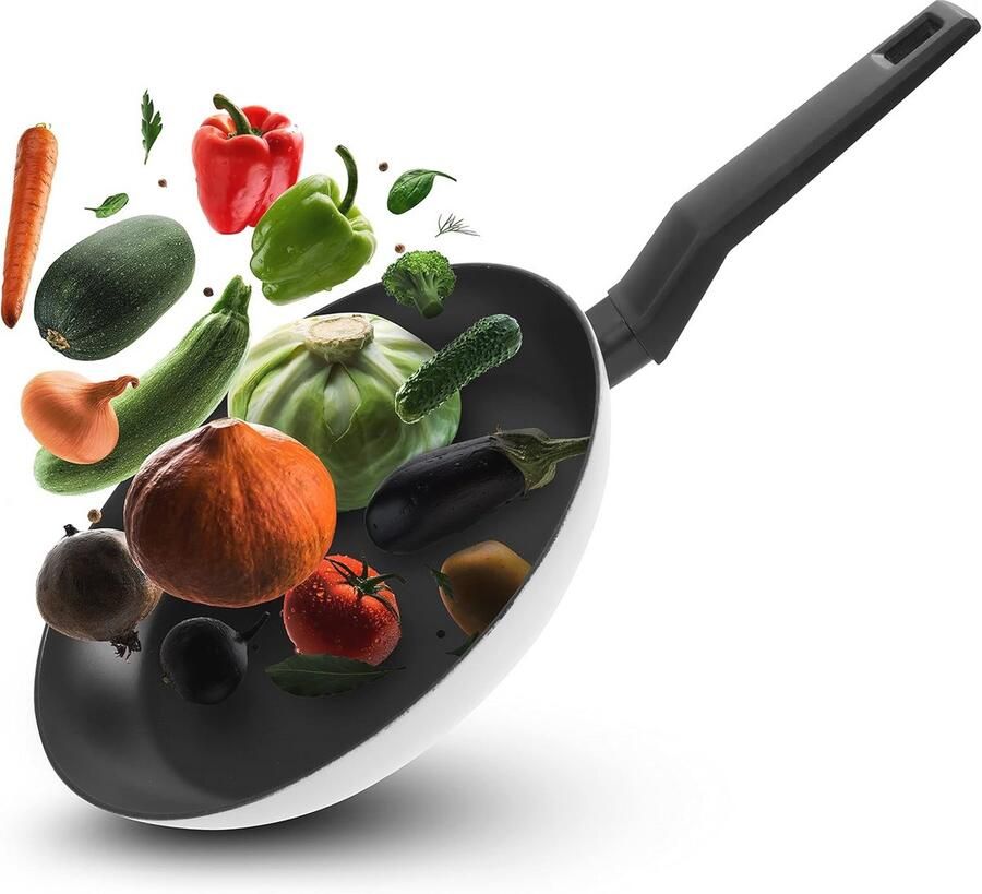 Braadpan 24 cm Antiaanbakpan van 90% gerecycled aluminium Ergonomische handgreep Geschikt voor inductiekoken