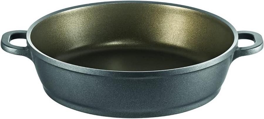 Braadpan 32 cm van gegoten aluminium ovenbestendig met anti-aanbaklaag voor inductie