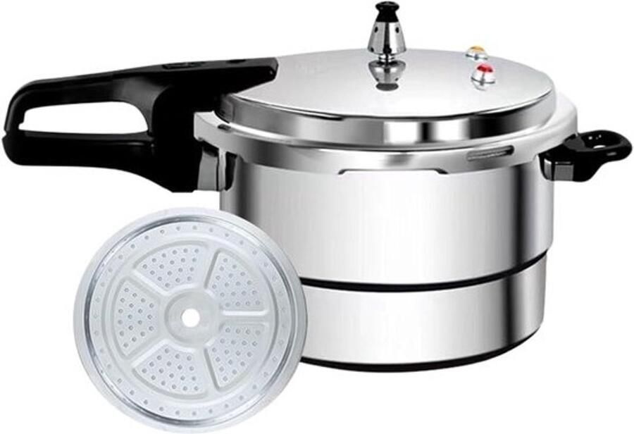 Braadpan 7 Liter Snelkookpan Staal Gelijkmatig Koken Universele Verwarmingsbasis 28 x 211 x 28 cm Zilverkleurig