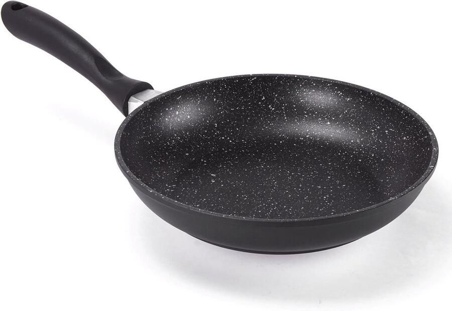 Braadpan Aluminium Koekenpan Gegoten Koken op Inductie Anti-aanbaklaag 26 cm Zwart