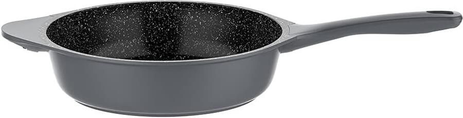 Braadpan Aluminium Koekenpan Inductie Dagelijks Koken Dubbele Antiaanbaklaag Ø28 cm Zilver