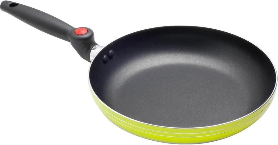 Braadpan Aluminium Koekenpan Koop Koken op Fornuis Inklapbare Handgreep Ø 26 cm Groen