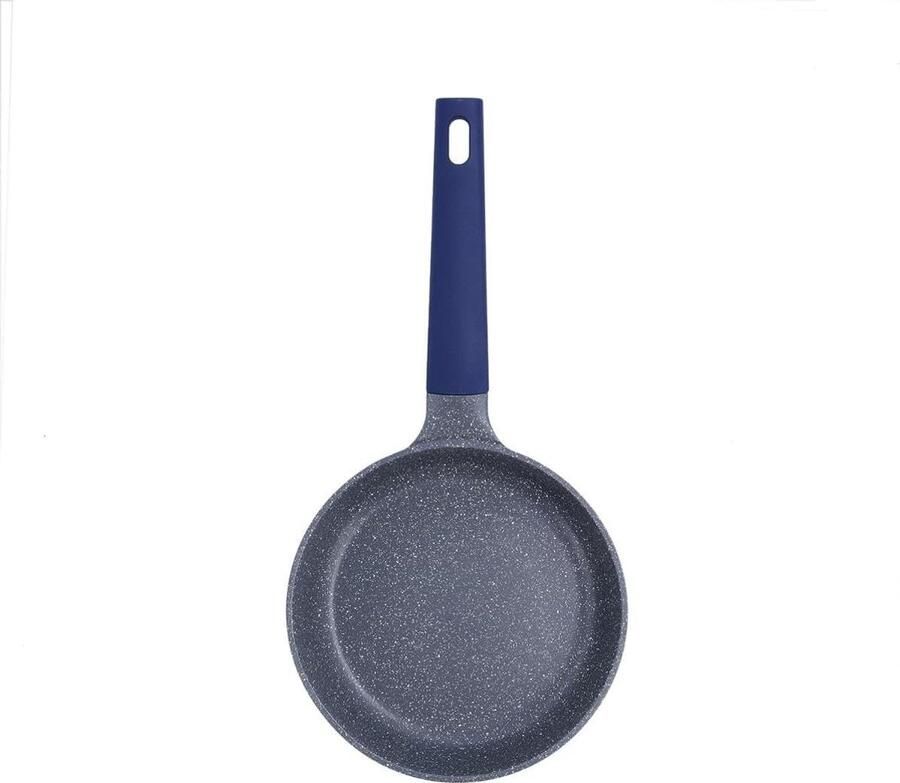 Braadpan Aluminium Koekenpan Rond Koken op Inductie Dubbele Antiaanbaklaag 20 cm Blauw