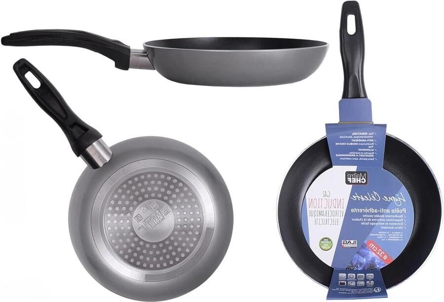 Braadpan Aluminium Kookpan Dagelijks Koken Gelijkmatige Warmte 32 cm Grijs