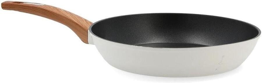 Braadpan Aluminium Kookpan Rond Lekker Koken Soft Touch Handgrepen 26 cm Wit