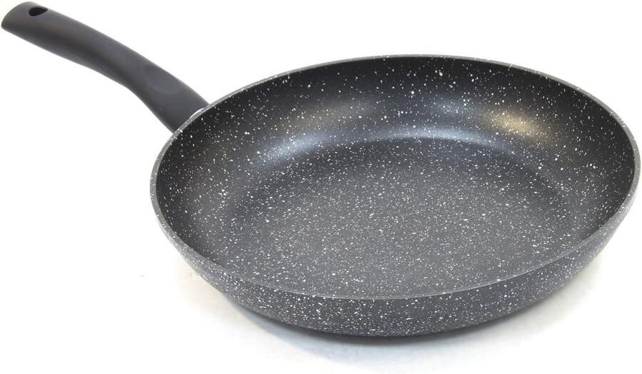 Braadpan Aluminium Kookpan Steenlook Lekker Koken Natuurlijke Antiaanbaklaag 28 cm Diameter Zwart