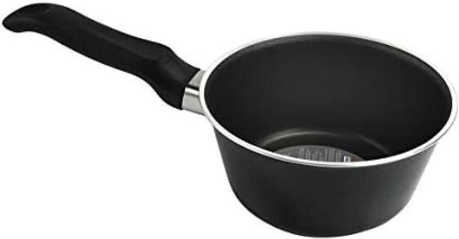 Braadpan Antiaanbaklaag Kookpan Sauspan Koken en Pruttelen ThermoPoint Systeem 14 cm Zwart