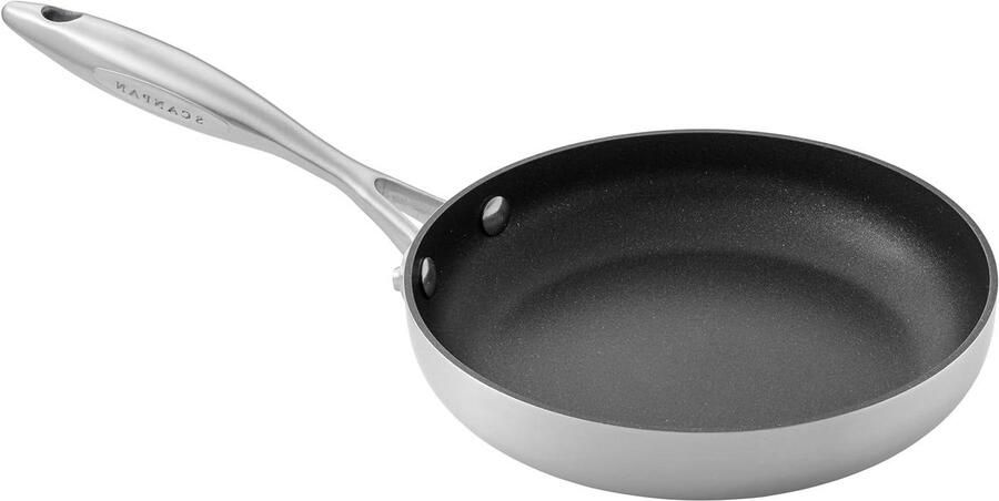 Braadpan CTX Kookpan Stoofpan Vetvrij Braden Handgemaakt Deens Kookgerei 20 cm Zilver