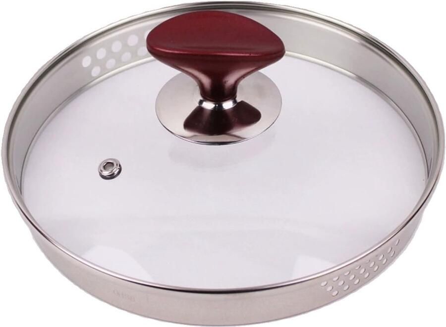 Braadpan Deksel Gehard glas Koken en stoven Met stoomopening 16 cm Zilver