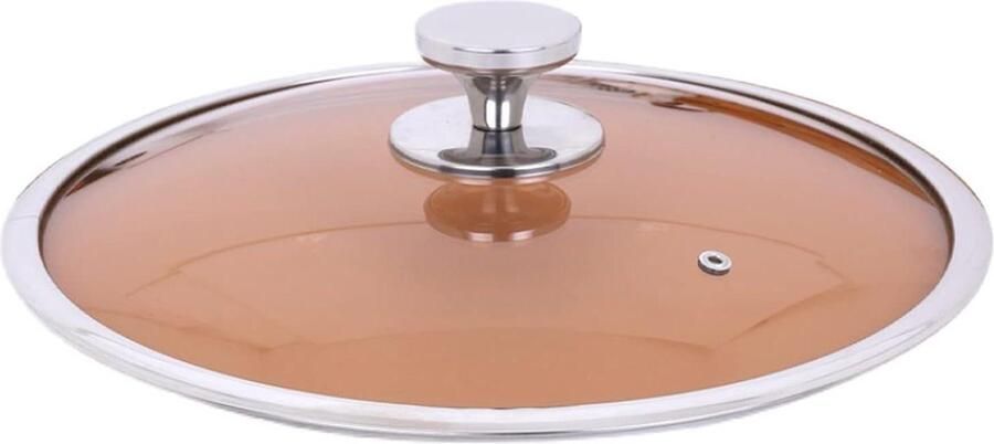 Braadpan Deksel Universeel Kookgerei Koken en Stoven Gehard Glas 1200 Gram Zilver