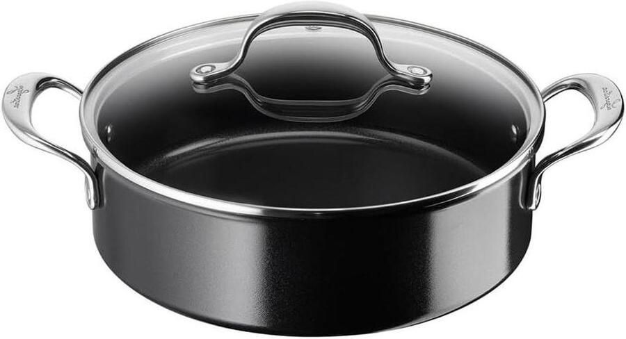 Braadpan Halfrond Koekenpan Keramisch Gelijkmatig Koken Inoceram Keramische Coating 26 cm Zwart