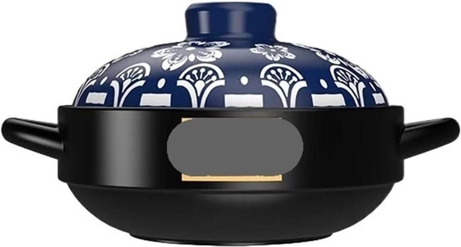 Braadpan Hoge Temperatuur Keuken Pot Stoofpot Koken Gelijkmatige Warmteverdeling 3.3L Zwart