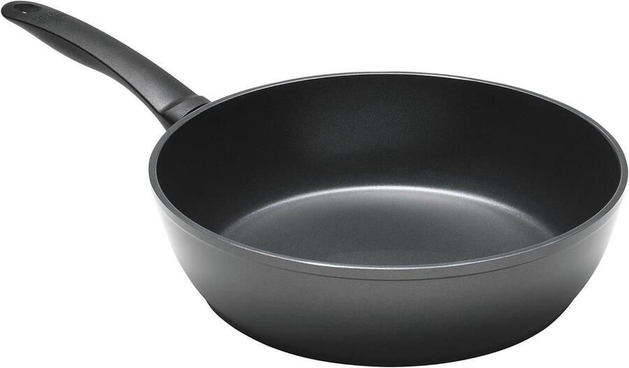 Braadpan hoog Inductiepan aluminium Grote hoeveelheden koken Titanium antiaanbaklaag 24 cm Zwart