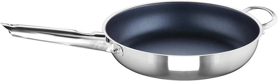 Braadpan Hoog Kookpan Met Deksel Langzaam Garen XXStrong Diamond Antiaanbaklaag 28 cm Diameter Zilver