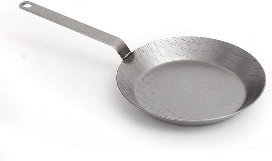 Braadpan IJzer Smeedijzeren Pan Vlees en Vis Bakken Hittebestendig tot 240°C 28 cm diameter Zwart