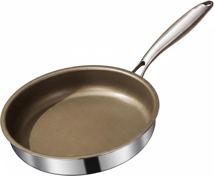 Braadpan Koekenpan Binnen en buiten koken Afneembaar handvat 20 cm Zilver