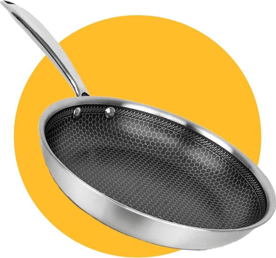 Braadpan Koekenpan Gezond Braden Krasbestendige Antiaanbaklaag Ø 20 cm Zilver