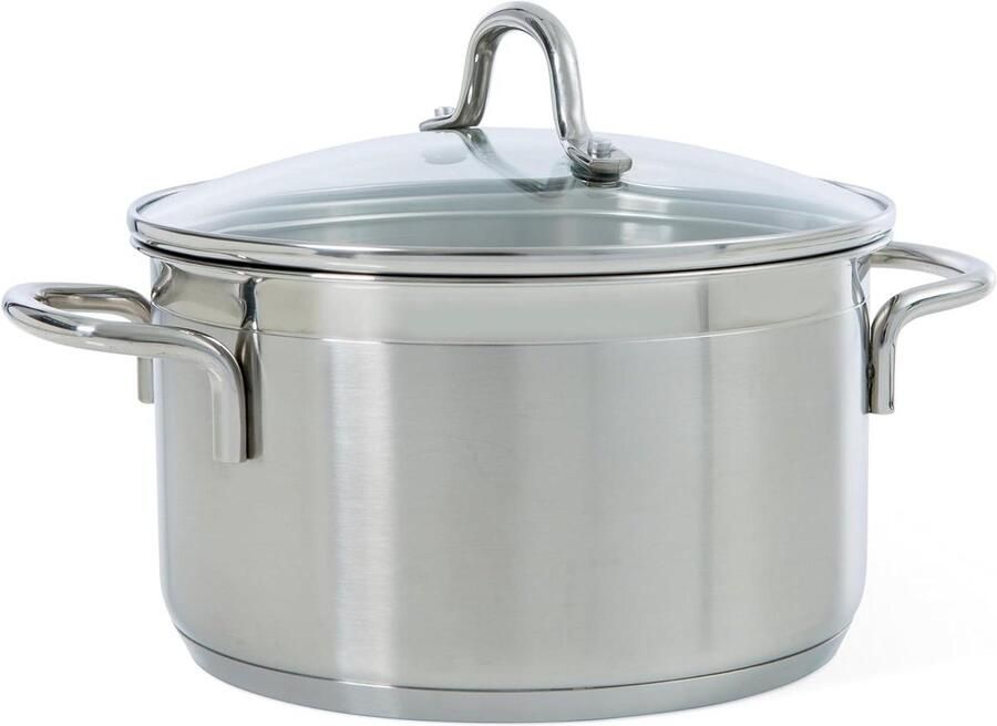 Braadpan Kookpan Deksel Langzaam Garen Energiebesparend Koken 18 cm 2 Liter Zilver