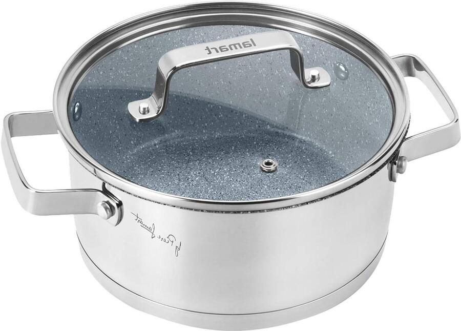 Braadpan Kookpan Gezond Koken Antiaanbaklaag 18 cm Zilverkleurig