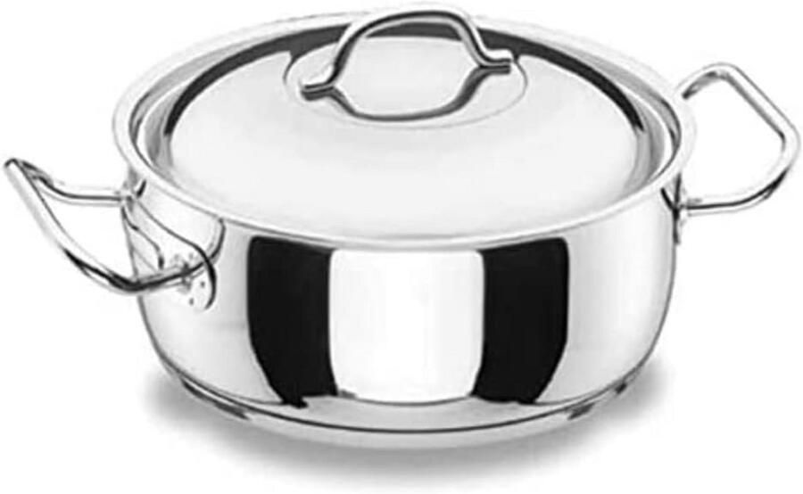 Braadpan Kookpan Lange Garen Roestvrij Staal 28 cm Zilverkleurig