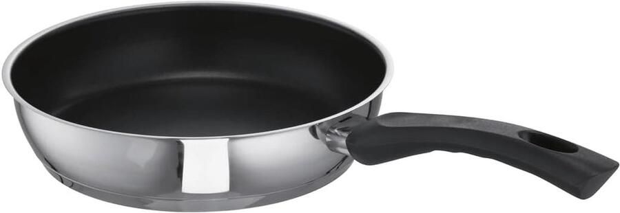 Braadpan Kookpan Langzaam Garen Energiebesparende Bodem 24 cm Zilver Zwart