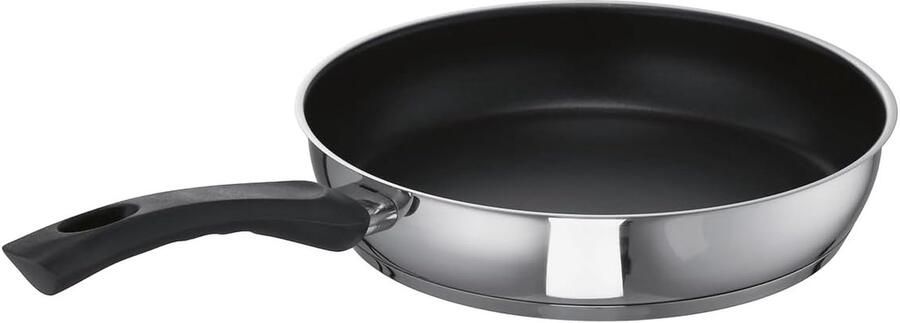 Braadpan Kookpan Langzaam Garen Krasbestendige Coating 28 cm Zilver Zwart
