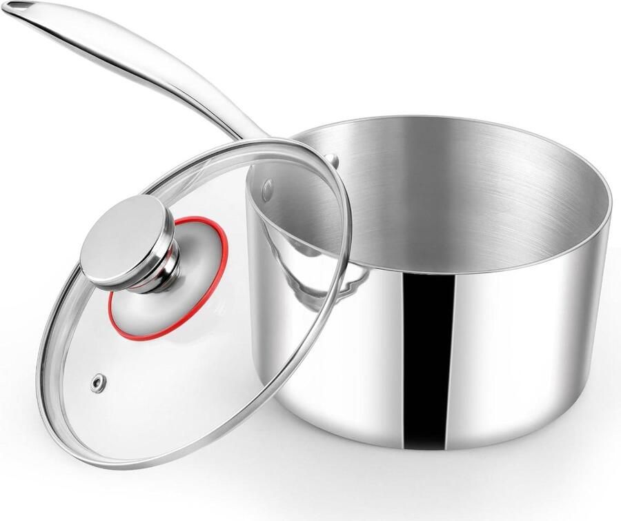 Braadpan Kookpan met deksel Gezond Koken Drielaagse Constructie 24 Liter Zilver