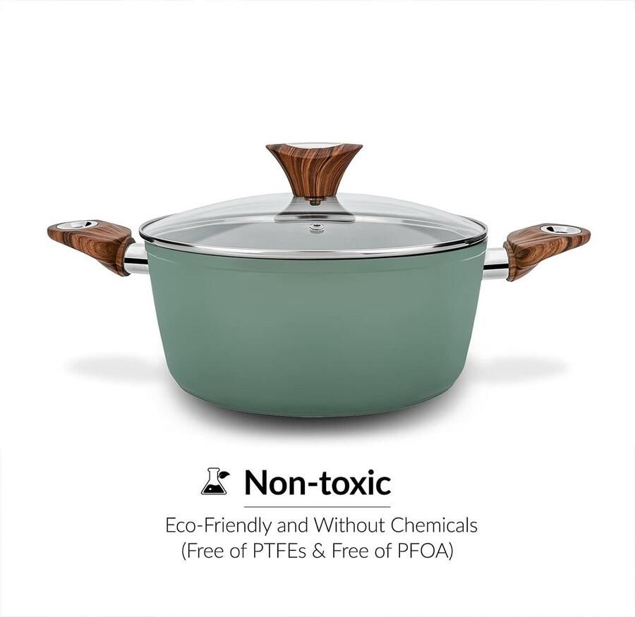 Braadpan Kookpan Sauspan Dagelijks Koken Antiaanbak Keramisch 4.4 QT Groen