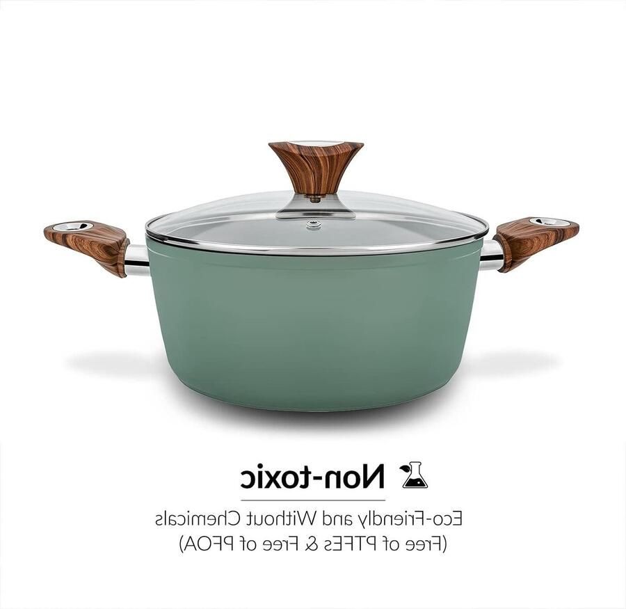 Braadpan Kookpan Sauspan Dagelijks Koken Antiaanbak Keramisch 4.4 QT Groen