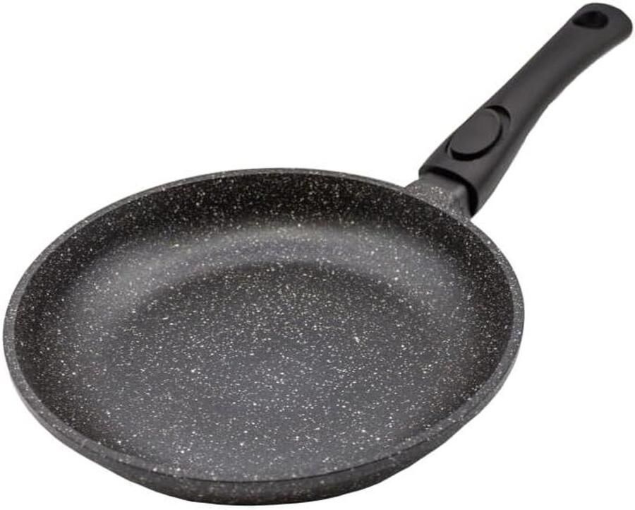 Braadpan Kookpan Stoofpan Gelijkmatig Koken Afneembare Handgreep 28 cm Zwart